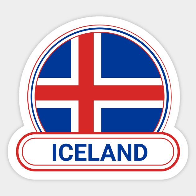 Iceland Country Badge - Iceland Flag Sticker by Yesteeyear